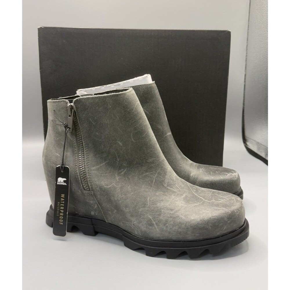 SOREL Joan of Arctic™ Wedge III Zip Booties Grey Waterproof Size 10